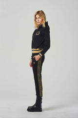 Hooded Sweatshirt and Joggers Set with Logo Taping