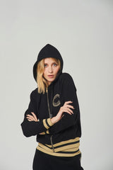 Hooded Sweatshirt and Joggers Set with Logo Taping