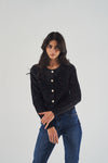 Faux Fur Cardigan with Applied Details