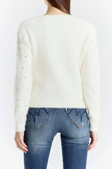 Faux Fur Cardigan with Applied Details