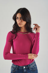 Long-Sleeved Top with Chain Detail