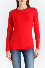 T-shirt Basic with Rhinestone Met Logo