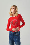 Iconic T-shirt with Rhinestones