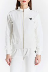Sweatshirt set with zip and studs