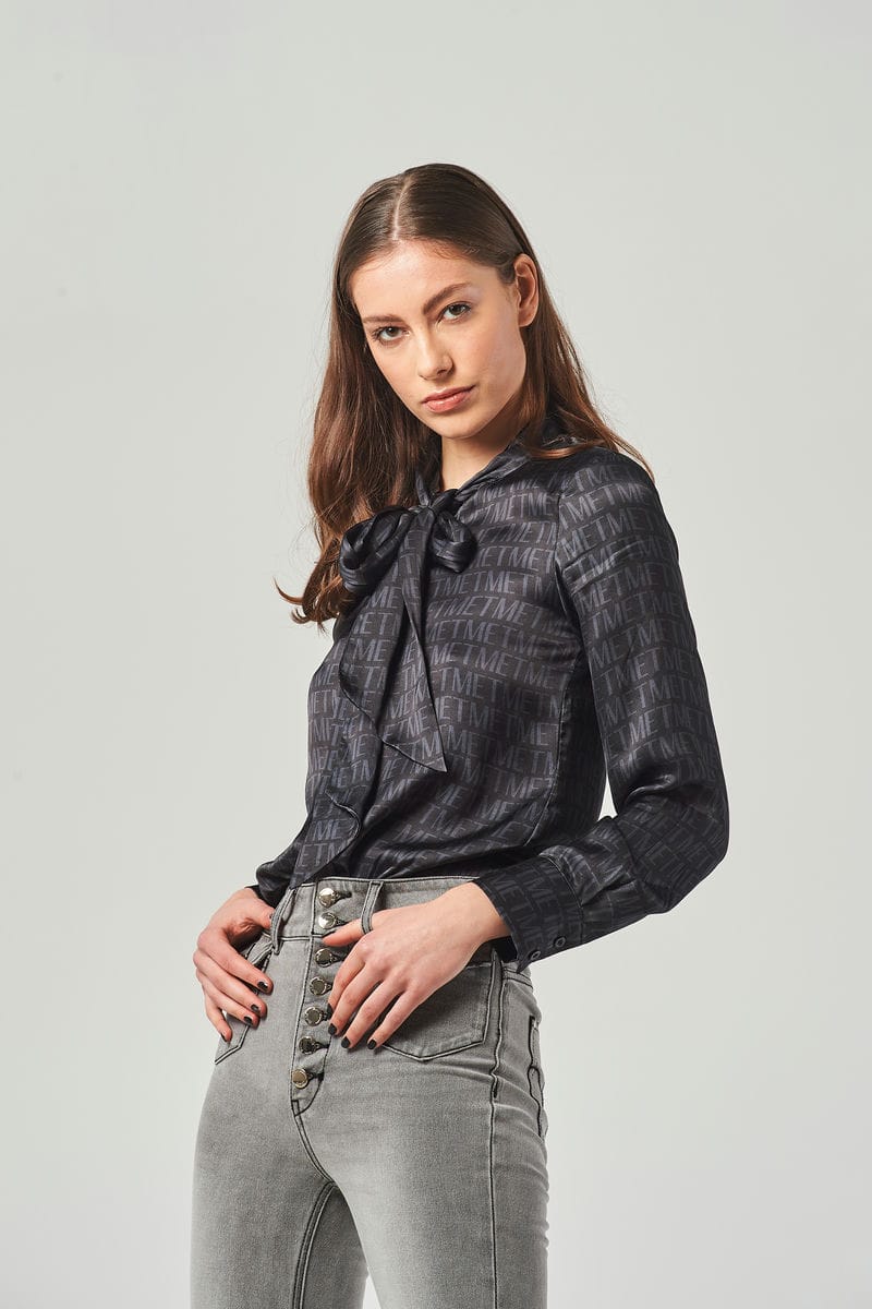 Camicia Stampa All-Over con Fiocco