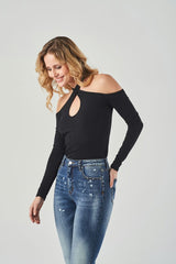 Top Spalle Scoperte con Scollo Intrecciato