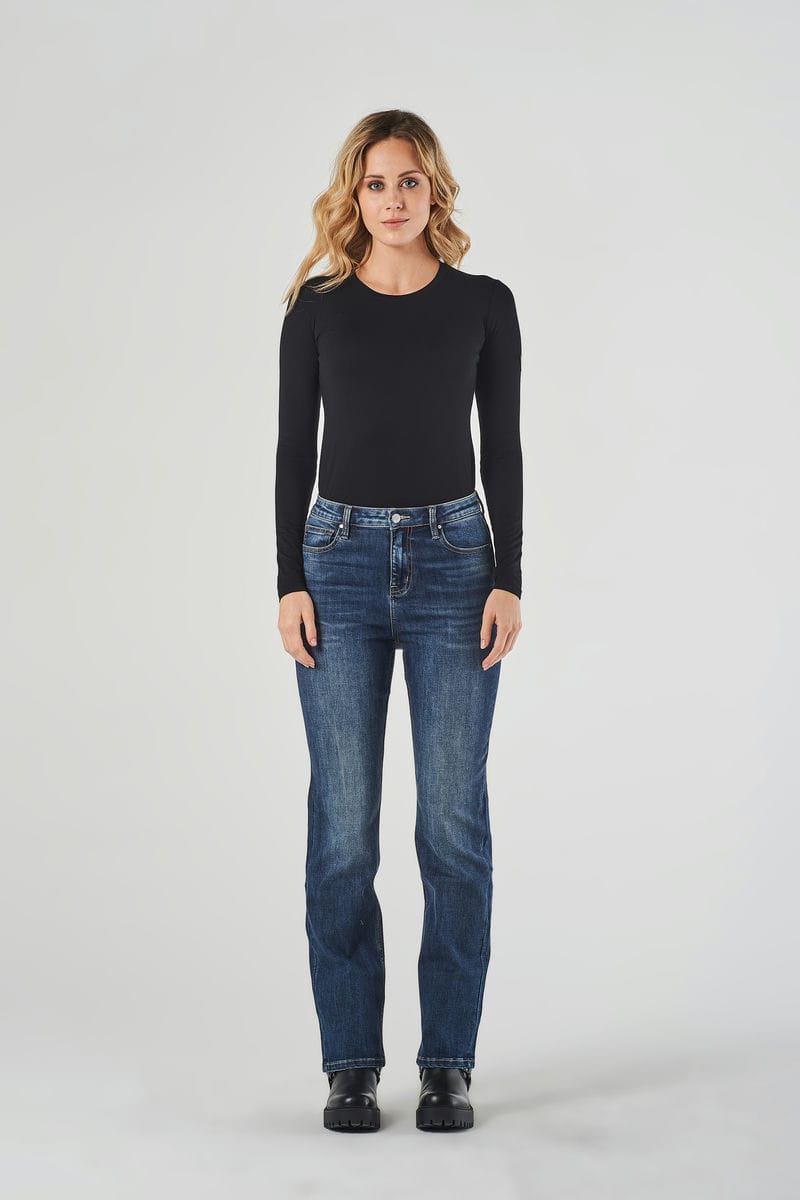 Jeans Gamba Dritta Blu Vita Alta