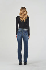 High Waisted Blue Straight Leg Jeans