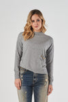 Crew Neck Sweater with Decorative Chain