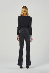 Black High-Waisted Flare Jeans