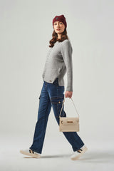 Ribbed Cable-Knit Sweater