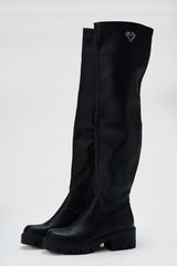 Black High Boots with Chunky Sole