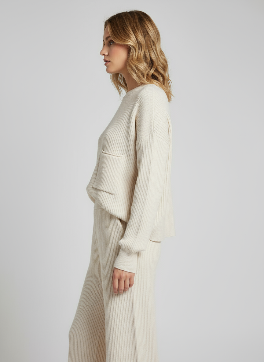 Completo Maglia e Pantalone in Maglia a Coste