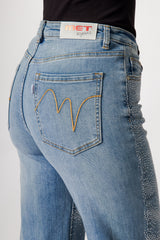 REGULAR WAIST WIDE LEG JEANS MEDIUM WASH