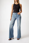 MARIA FLARED DENIM TROUSERS