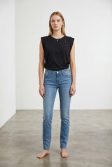 Jeans Donna Slim Fit Denim Chiaro – Vita Media, Effetto Second Skin