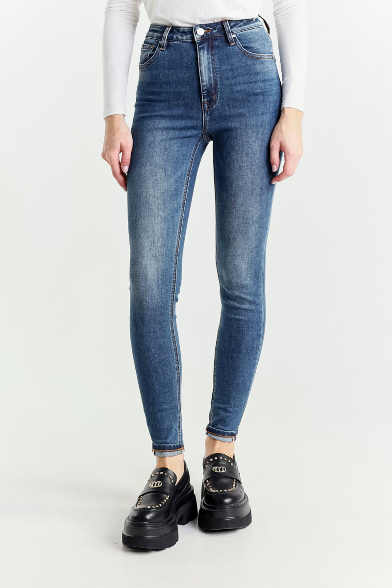 Jeans Skinny Blu Vita Alta