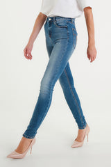 High Waisted Medium Blue Cara Skinny Jeans