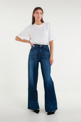 Chloé Dark Blue High-Waisted Wide Leg Jeans