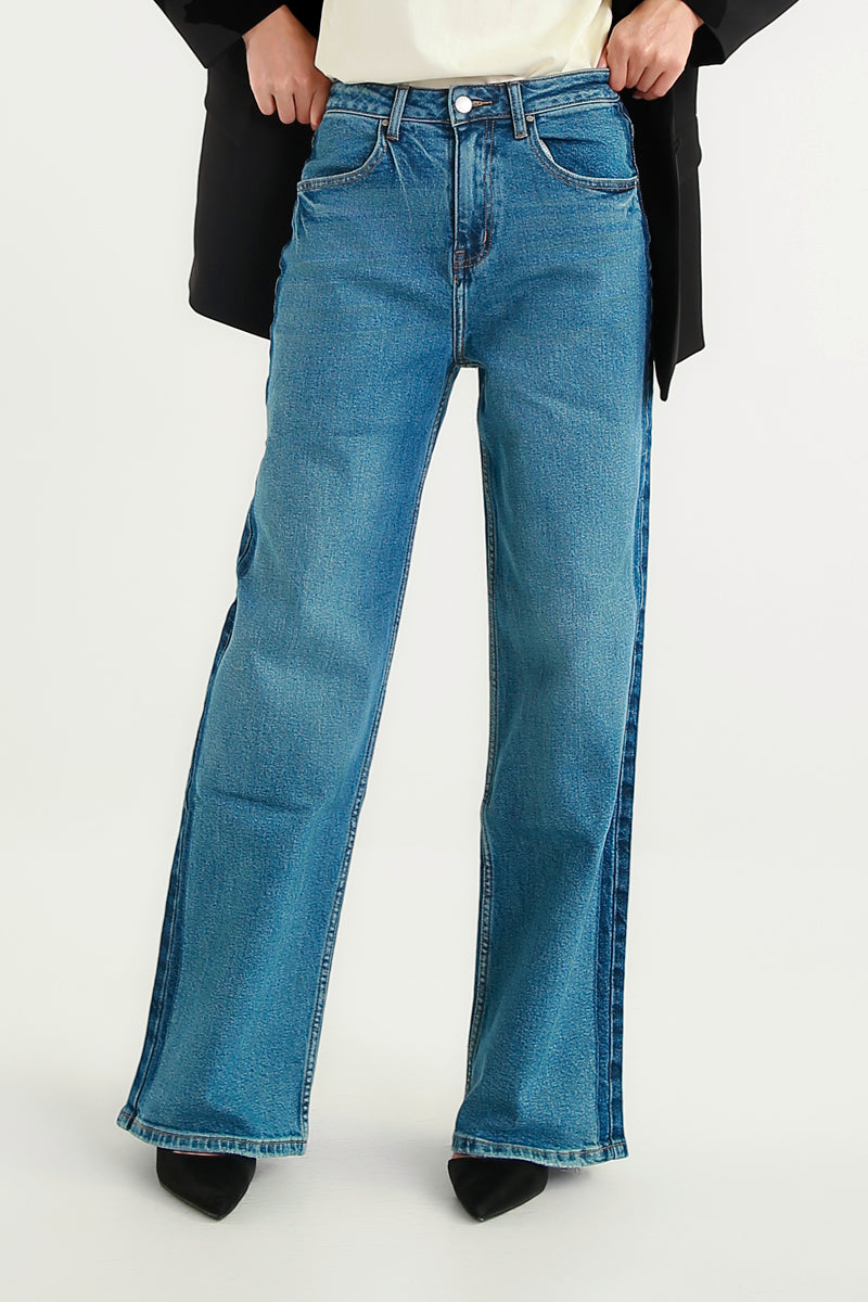 Jeans Chloé Wide Leg Blu Medio a Vita Alta