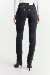 Black Regular Waist Straight Leg Jeans