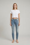 Jeans Donna Skinny Fit Denim Chiaro con Micro Strass – Vita Media, Effetto Luminoso