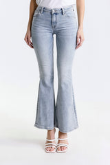 JEANS SUPER FLAIR CROPPED MARMORIZZATO