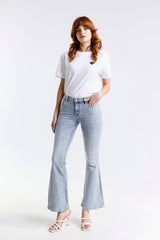 JEANS SUPER FLAIR CROPPED MARMORIZZATO