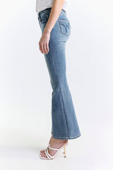 SUPER FLARE CROPPED JEANS MEDIUM WASH