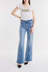PANTALONE MARIA A ZAMPA CON STRASS