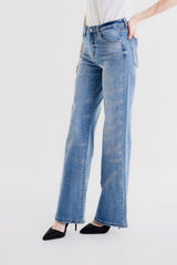 PANTALONE MARIA A ZAMPA CON STRASS
