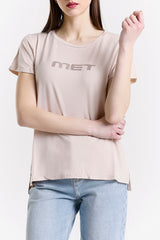 RHINESTONE LOGO CREW NECK T-SHIRT