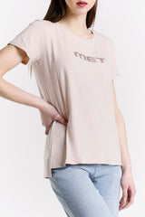 RHINESTONE LOGO CREW NECK T-SHIRT