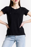 RHINESTONE LOGO CREW NECK T-SHIRT