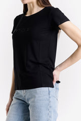 RHINESTONE LOGO CREW NECK T-SHIRT