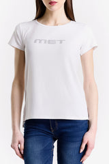 RHINESTONE LOGO CREW NECK T-SHIRT