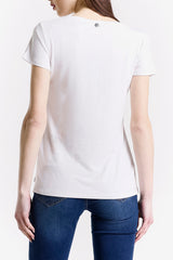RHINESTONE LOGO CREW NECK T-SHIRT