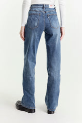Blue Regular Waist Wide Leg Jeans
