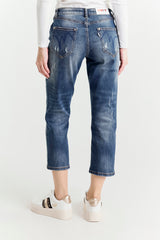 Jeans Gamba Dritta Blu Vita Regolare