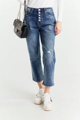 Blue Regular Fit Straight Leg Jeans