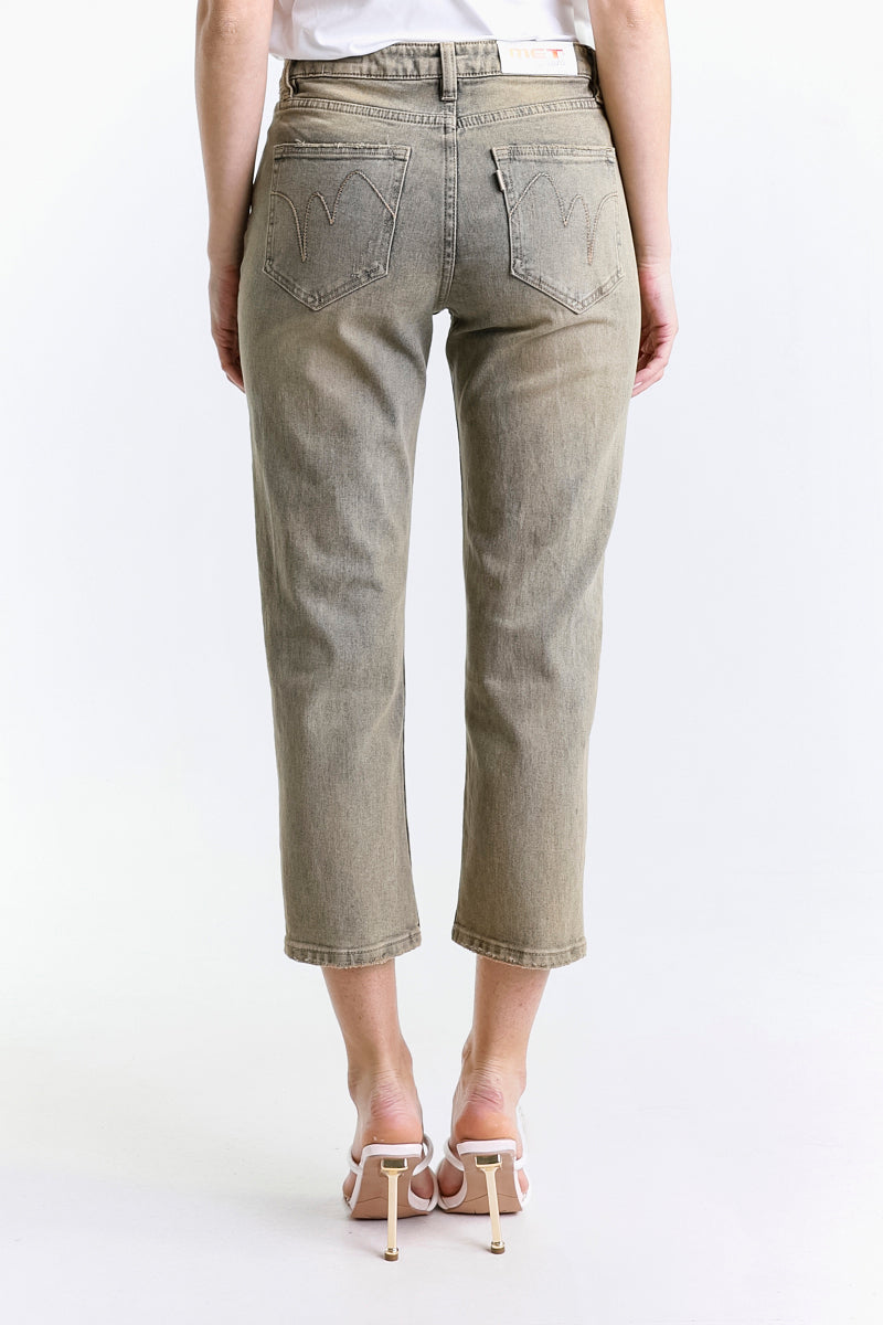 JEANS MOM FIT VITA ALTA MARMORIZZATO