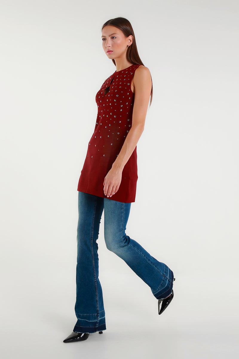Jeans bootcut blu con lavaggio sfumato