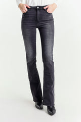 Black Regular Waist Flare Jeans