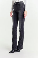 Black Regular Waist Flare Jeans