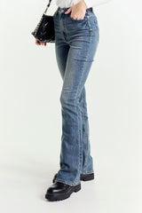 Jeans a Zampa Blu Vita Regolare