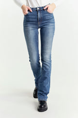 Jeans a Zampa Blu Vita Regolare