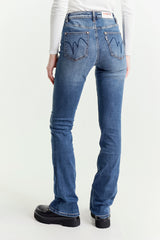 Jeans a Zampa Blu Vita Regolare