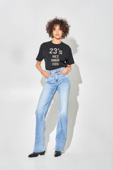High-Waisted Light Blue Wide-Leg Jeans