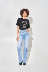 High-Waisted Light Blue Wide-Leg Jeans