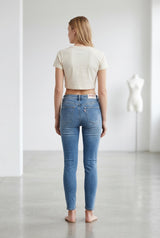 Jeans Donna Skinny Fit con Strass – Denim Blu, Vita Media